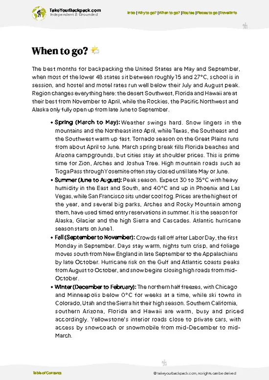 example page 3 from our offline Travel Guide for United States